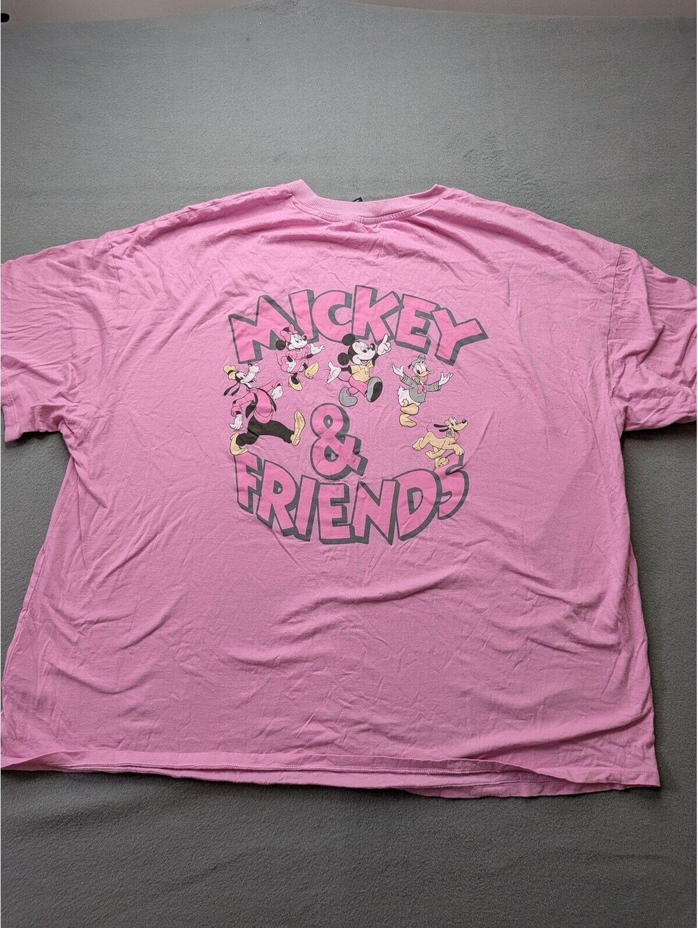 H&M Shirt Mens 2XL Pink Mickey & Friends Disney Graphic Short Sleeve Tee Casual - Picture 6 of 7